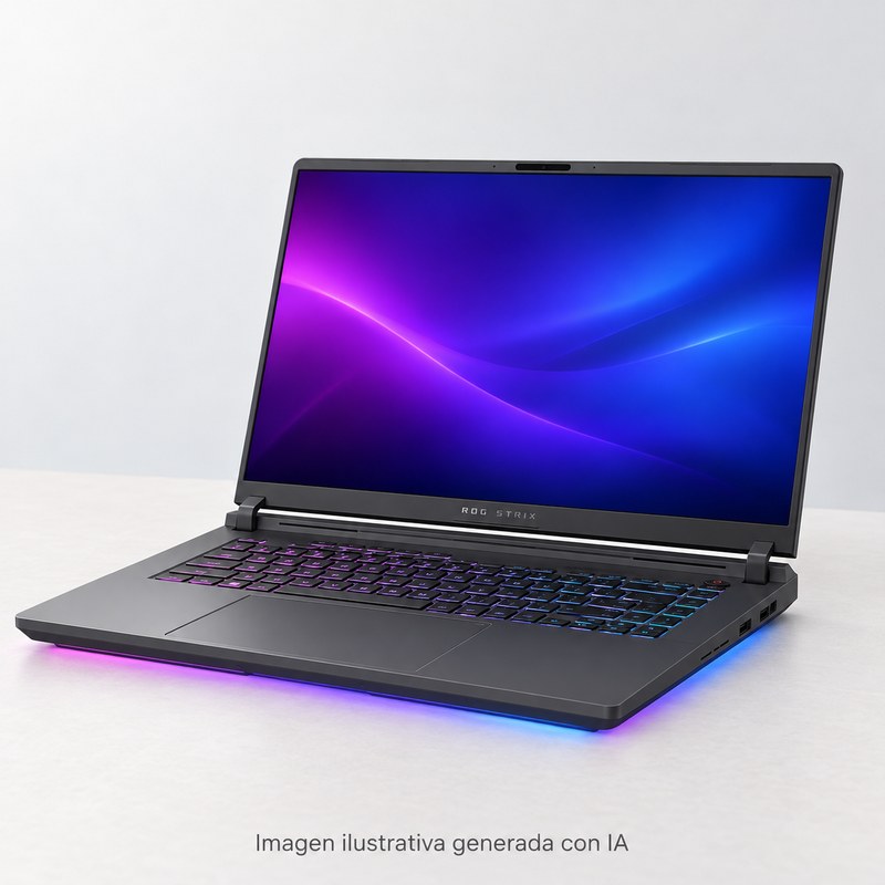 Ilustración generada con IA de ASUS G615JMR-RV004; apariencia aproximada.