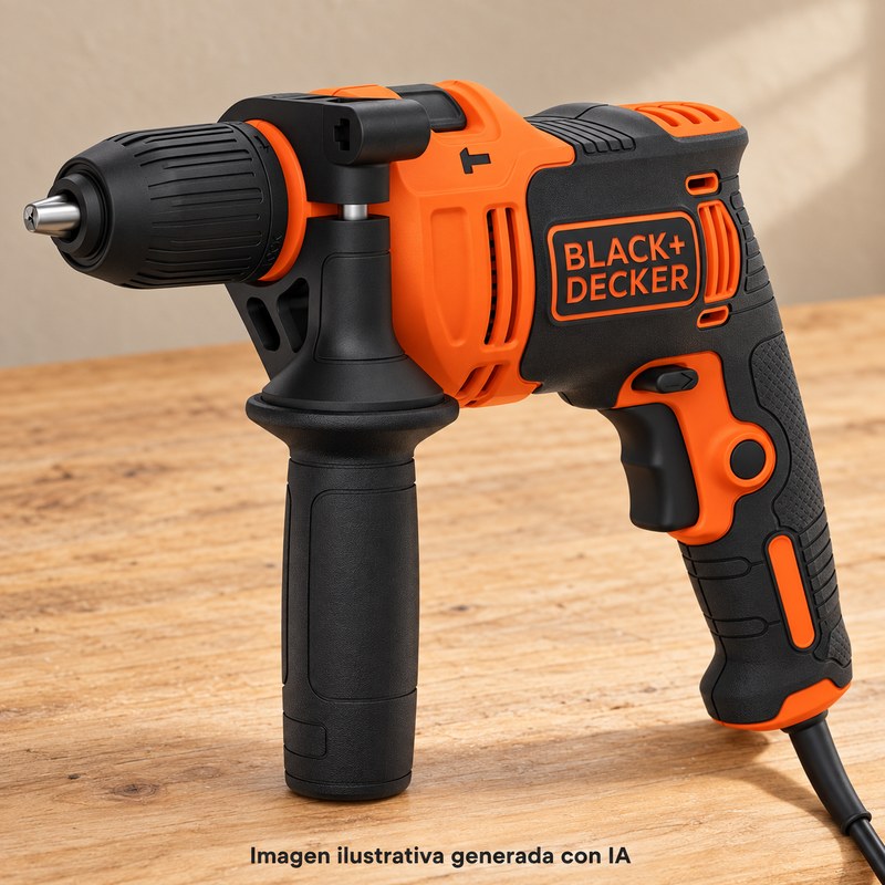 Ilustración generada con IA de la BLACK+DECKER BEH710K-QS; apariencia aproximada.