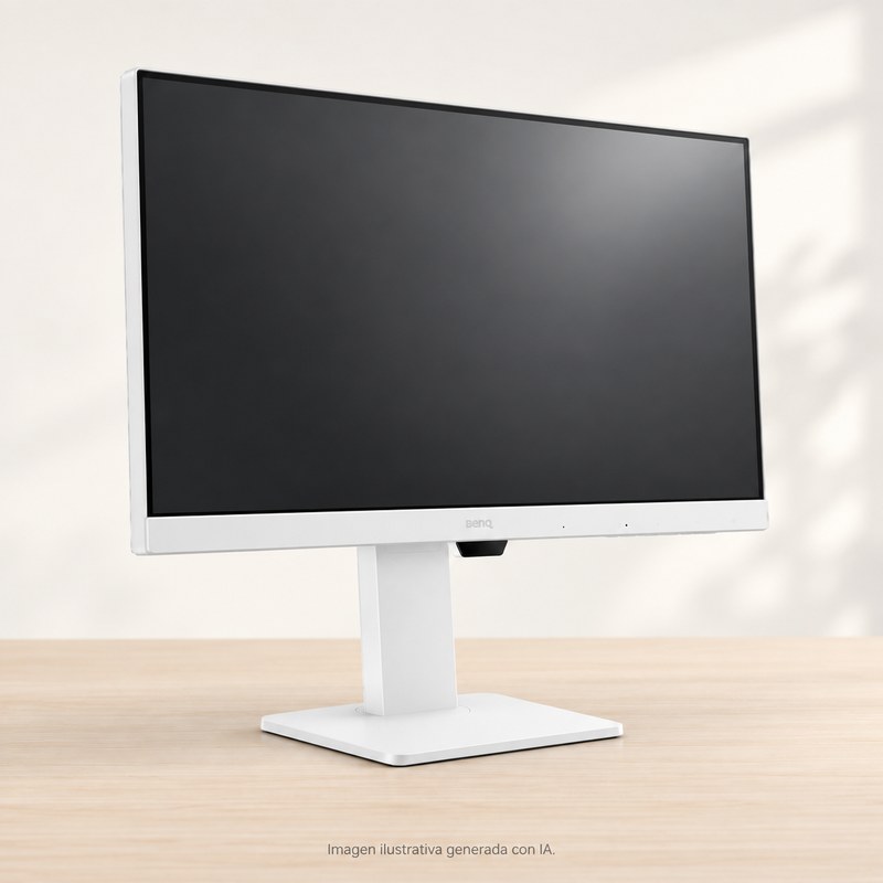 Ilustración generada con IA del BenQ GW2486TC; apariencia aproximada.