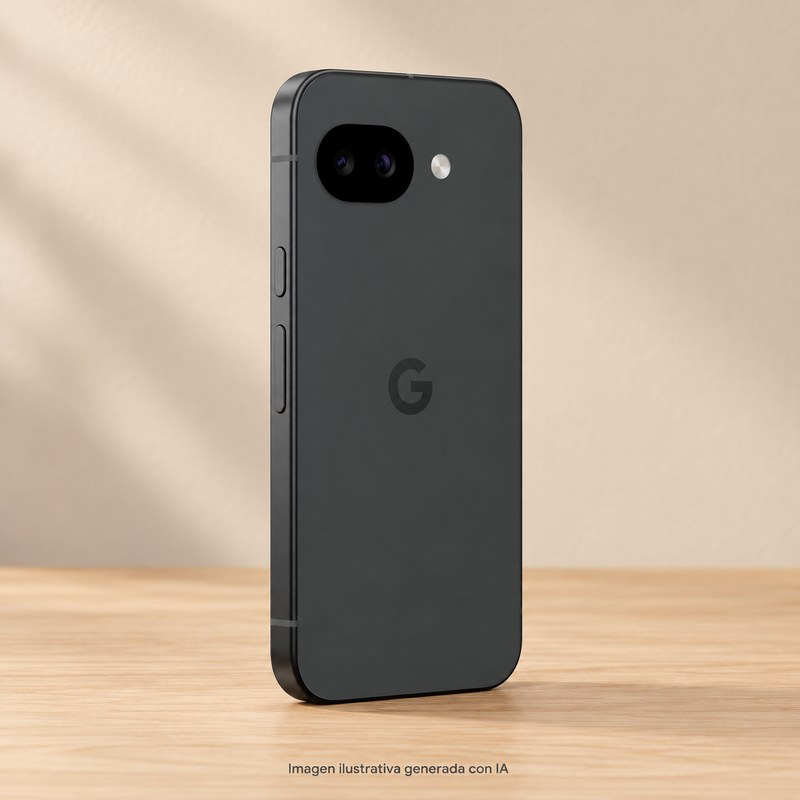 Ilustración generada con IA de Google Pixel 10a; apariencia aproximada.