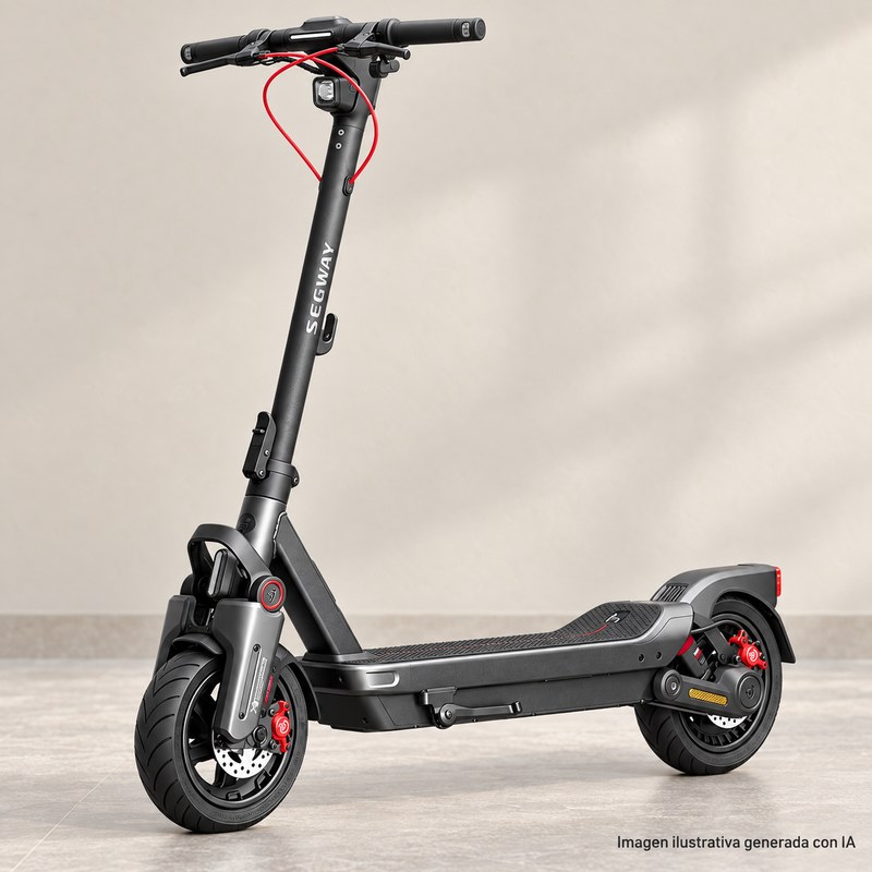 Ilustración generada con IA de Segway MAX G3 E; apariencia aproximada.